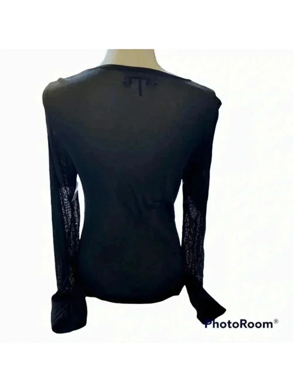 TOMMY BAHAMA BEADED PALM TREE SHEER MESH TOP LONG SLEEVE SIZE M. - Picture 5 of 12
